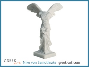 Greek statue:  Winged Victory of Samothrace, also called the Nike of Samothrace